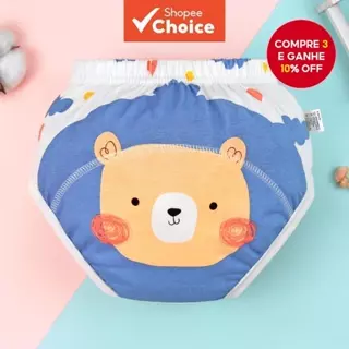 Fraldas Reutilizáveis para Bebê com 6 Camadas, Fraldas de Algodão Impermeável, Shorts de Treinamento Respirável, Roupa em Oferta na Shopee