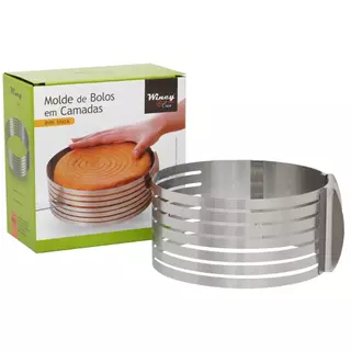 Molde Cortador Fatiador De Bolo Regulável Com 16 a 20cm Inox em Oferta na Shopee
