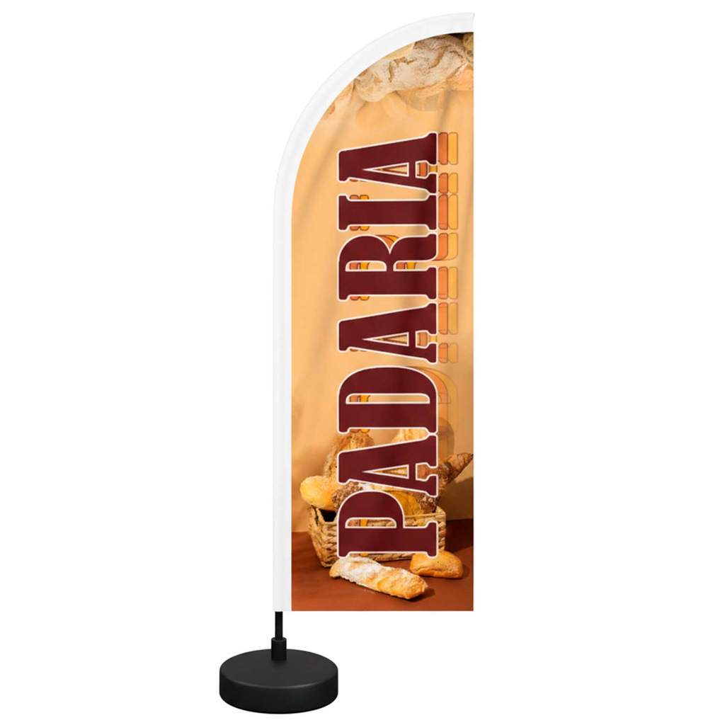 Wind Banner para Padaria Dupla Face - Só Tecido - Fera Print