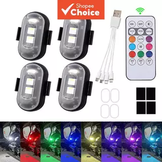 Fita de LED RGB Universal com Controle Remoto para Iluminação Ambiente de Carro e Moto em Oferta na Shopee