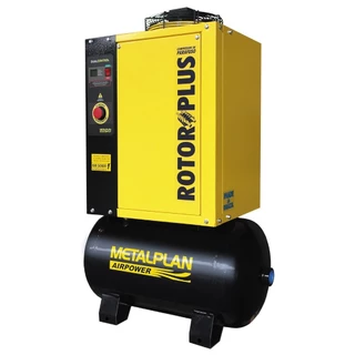 Compressor de ar de parafuso 4 hp 70 litros 7 bar monofásico 220V - Rotor Plus 4 - Metalplan (220V) em Oferta na Shopee