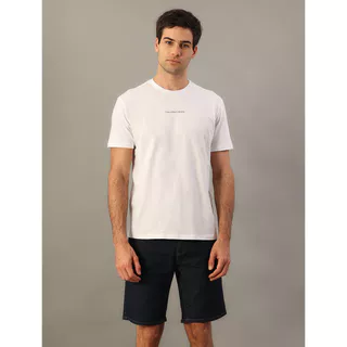 Camiseta Masculina de Algodão Estampa Logo Centralizado Calvin Klein Jeans - Branco em Oferta na Shopee