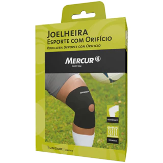 Joelheira Esporte com Orifício Reforçado Mercur Tamanho G em Oferta na Shopee