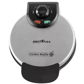 Máquina de Waffle Golden Britânia Acabamento em Inox 850W em Oferta na Shopee