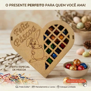 Kit 5, 10, 15 ou 20 Caixinhas Coração Feliz Páscoa em Oferta na Shopee