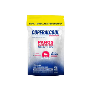 Lenço Umedecido Álcool 70° Clássico Refil com 35 Lenços Coperalcool em Oferta na Shopee