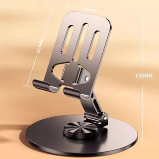 Suporte de Mesa Alumínio | Rotatória 360º Ajustável para Celular e Tablet