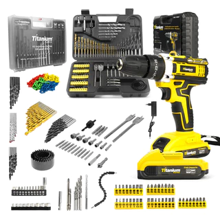 Kit Parafusadeira Carbon Impacto 21V + Brocas Max Drill 300pçs + Jogo 103pçs Titanium Platina em Oferta na Shopee