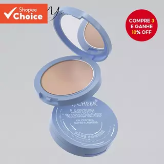 Pó Facial Para Controle De Óleo Fosco À Prova D'água De Configuração Impecável Maquiagem Compacta Com Espelho Puff [Long em Oferta na Shopee