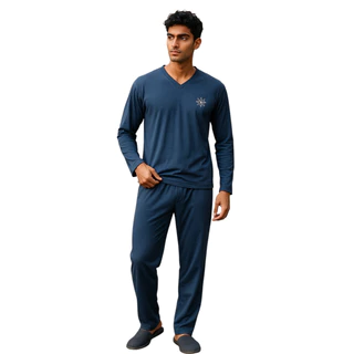 Pijama Masculino Inverno Meia Manga / Manga Longa com Calça em Malha de Qualidade em Oferta na Shopee