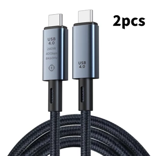 Cabo USB 4 Thunderbolt Tipo C de 40 Gbps, 240 W, PS5, Mac, Windows, 8K, 4K, Azul Aço