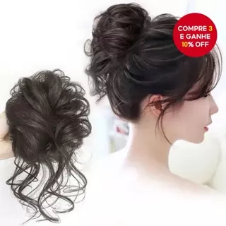 Chignon de Cabelo Enrolado Faixa de Cabelo Coque Desordenado Acessório de Cabelo Sintético Elástico de Fibra Natural em Oferta na Shopee