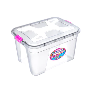Caixa Organizadora Transparente 12 Litros Com tampa e Travas em Oferta na Shopee