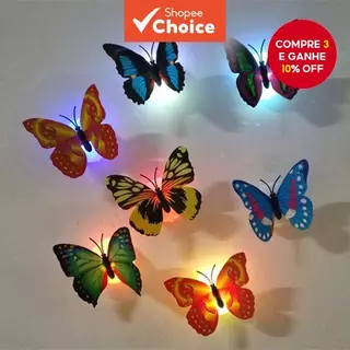 Luzes LED Borboleta-Noturnas Decorativas De Parede Para Festas E Eventos em Oferta na Shopee