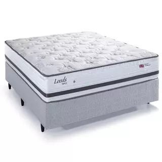 Cama Box Casal Desmontável Herval Leeds, Molas Maxspring, 69x138x188 cm em Oferta na Shopee