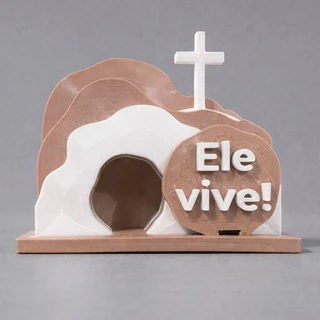 Enfeite Decoração De Páscoa Sepulcro Vazio Ele Vive em Oferta na Shopee