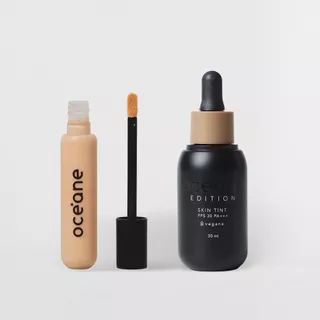 Kit Base Fluida 300m + Corretivo Líquido Medium Light Océane Edition (2 Produtos) em Oferta na Shopee