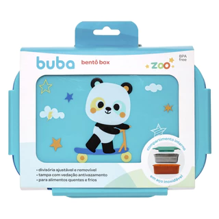 Lancheira Bentô Box com Divisórias Buba Zoo Panda em Oferta na Shopee