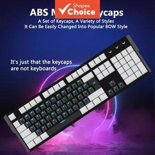 Minimalismo - Teclas brilhantes, Conjunto personalizado de teclas de duas cores ABS, 104 teclas pretas e brancas/pretas em Oferta na Shopee