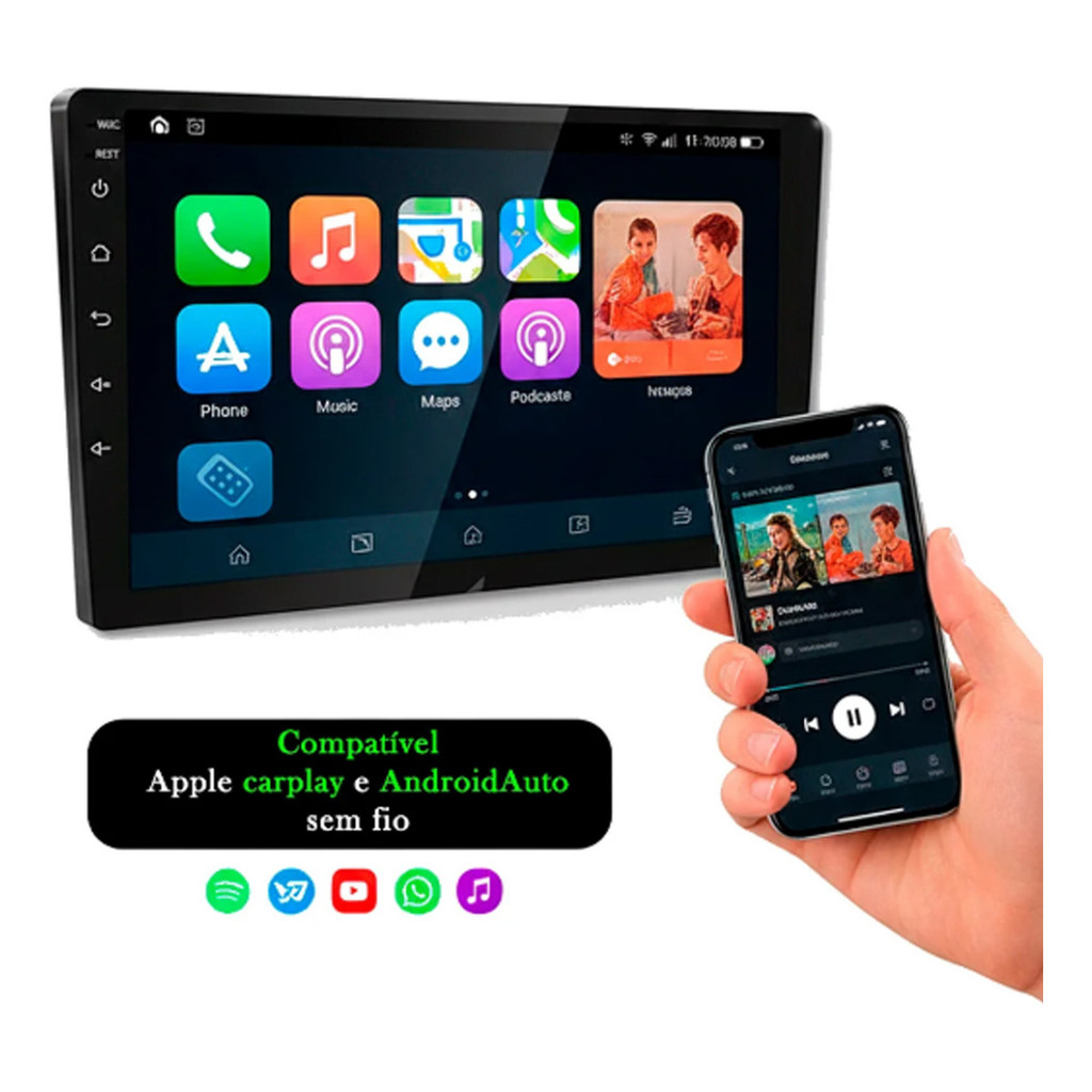 KIT CENTRAL MULTIMIDIA ROADSTAR 9 POL RS7009BR SLIM CARPLAY NISSAN ...