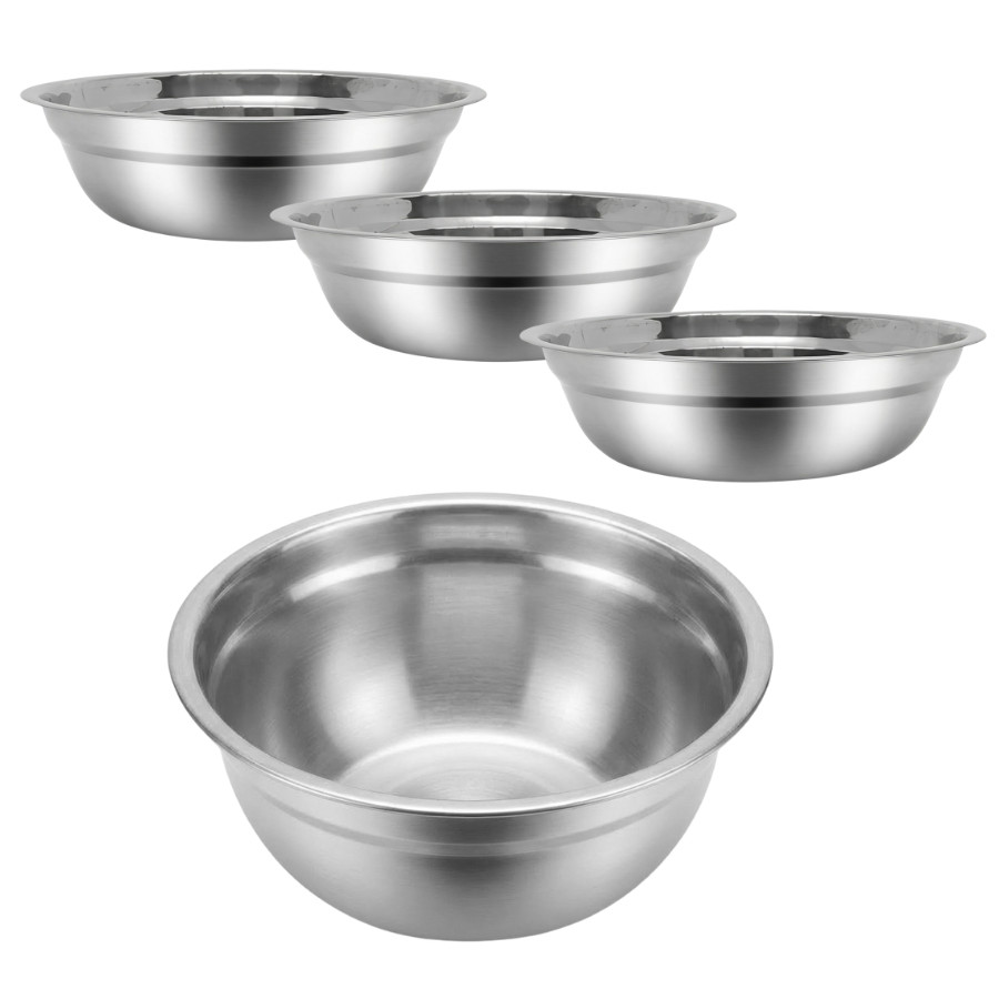 Kit 3 Tigela Para Mistura Mixing Bowl em Aço Inox Funda Mult