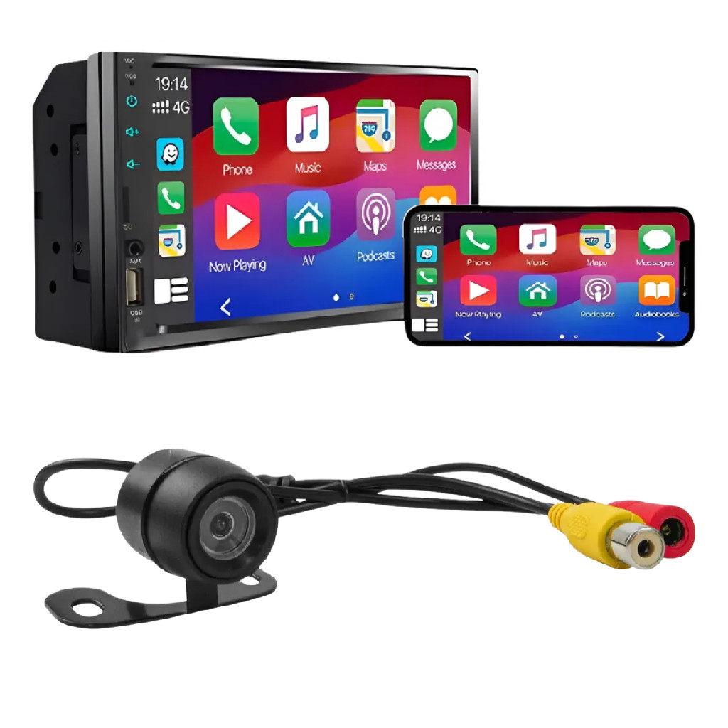 Multimidia Mp5 7pol 2din Carplay + Câmera De Ré 120° H-tech | Shopee Brasil