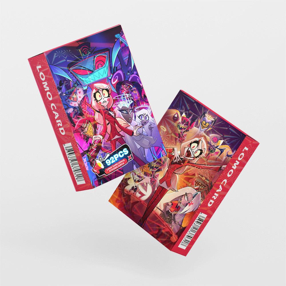 Hazbin Hotel Photocard Lomo Cartão 60pcs + 32pcs Adesivo Pequeno