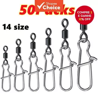 Conectores De Rolamento Giratórios De Pesca , 50 Peças (10LB-110LB) , Anéis De Aço Inoxidável De Alta Resistência Para J em Oferta na Shopee