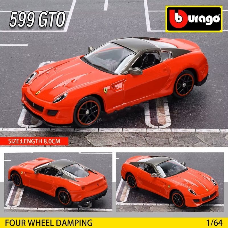 Miniatura 1:64 Carro Ferrari 599 GTO Bburago | Shopee Brasil