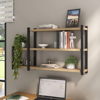 Prateleira Estilo Industrial 100% Madeira 97cm Suporta até 20kg Super Resistente em Oferta na Shopee