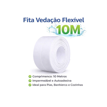 Kit De 3M 5M 10M Fita Selante De Pvc À Prova D 'Água Para Cozinha Banheiro Banheira CASALUA