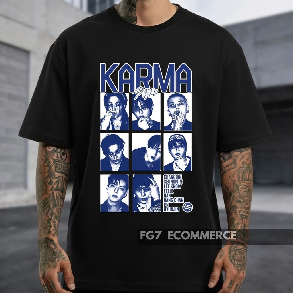 Camiseta Stray Kids Karma Kpop Stay SKZ Felix Hyunjin Han Bangchan