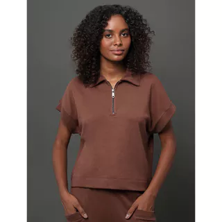 Blusa Feminina Malha Idaho Calvin Klein Jeans - Marrom em Oferta na Shopee
