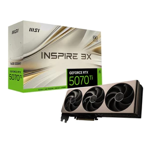 Placa de Vídeo MSI GeForce RTX 5070 Ti 16GB GDDR7 Inspire 3X OC 912-V531-273 em Oferta na Shopee