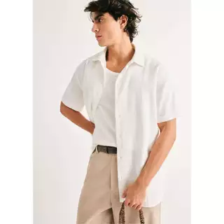 Camisa Masculina Manga Curta Em Algodão em Oferta na Shopee