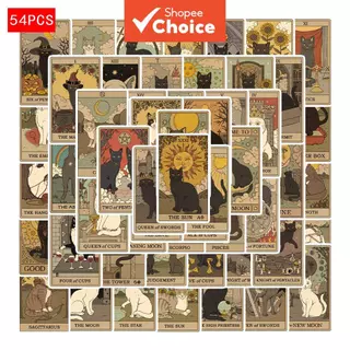 54 Pçs Retro Fantasia Gato Tarô Adesivos Decalques De Vinil À Prova Dwaterproof Água Para Saco De Presente Caixa Portáti em Oferta na Shopee