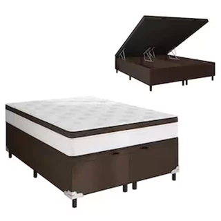 Cama Box King Size Noah Ortopédico com Molas Ensacadas EPS e Revestimento em Poliéster 70x193x203cm Portobel em Oferta na Shopee
