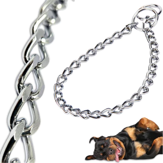 Coleira para cachorro enforcador colar elo chato 3,5mm