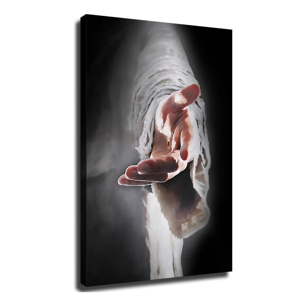 Imagem do produto Quadro Decorativo Grande Jesus Cristo Dê-me Sua Mão Mosaico Sala Quarto Escritório