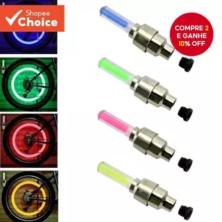 2 Pcs Bike Neon Light Válvula de Néon Luz de Decoração de Pneu LED de Segurança Aviso 4 Cores