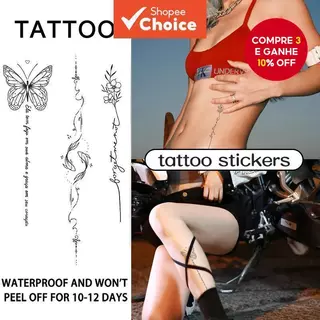 Tatuagem Temporária Borboleta Longa À Prova D'água Design Semipermanente Tinta Falsa Elegante em Oferta na Shopee