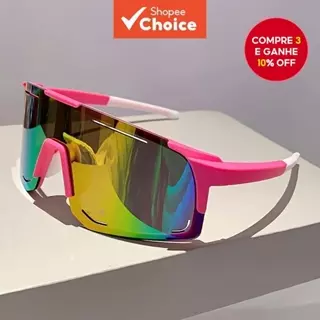 Um par de óculos de sol grandes para ciclismo, adequados para festas, vida cotidiana e ocasiões formais, para homens e em Oferta na Shopee