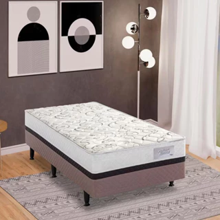 Cama Box Conjugada Solteiro Roma Ortopédico com Pillow Top Espuma e Tecido Poliéster Herval em Oferta na Shopee