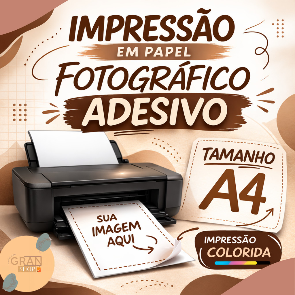 Impressão No Papel A4 Adesivo Fotográfico Colorida Tamanho A4 | Shopee ...