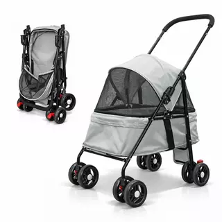 Carrinho de Passeio Pet para Cães e Gatos 20kg Dobrável em Oferta na Shopee
