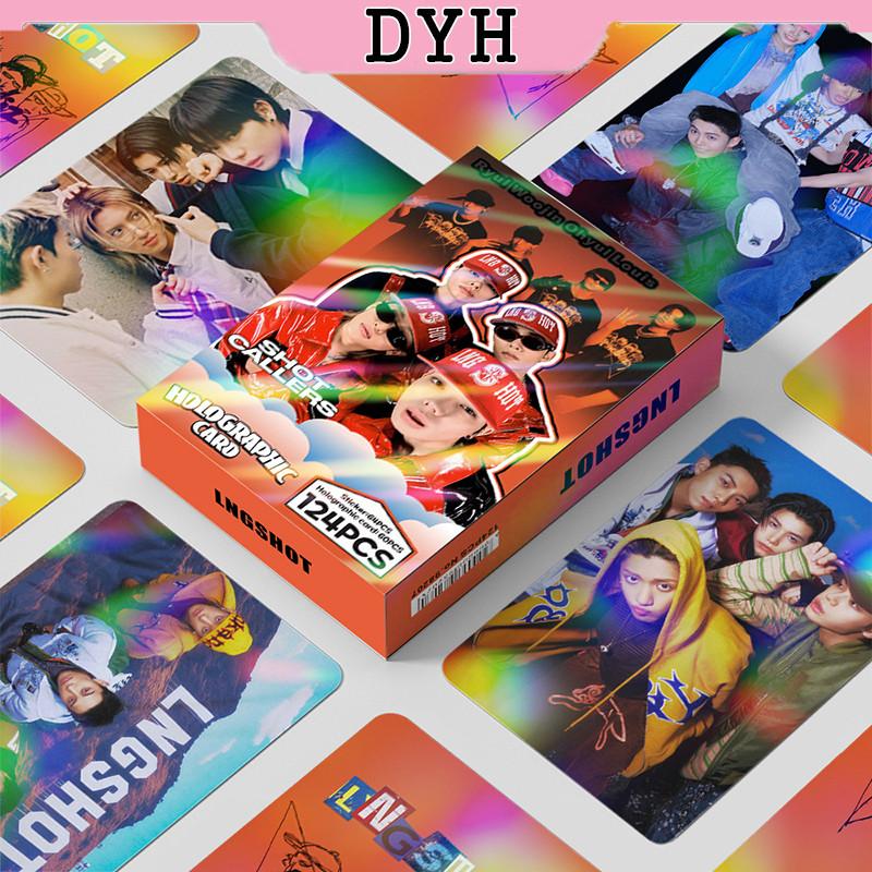124 Pçs/Caixa LNGSHOT Photocards Holográfico LOMO Cartão Adesivo