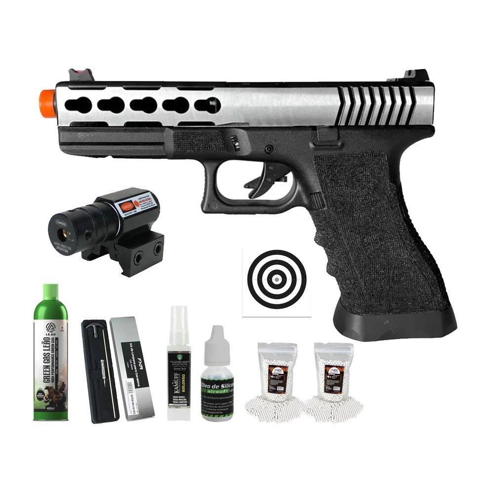Pistola Airsoft GBB GK G17 Double Bell 17/74L + Kit Pro | Shopee Brasil