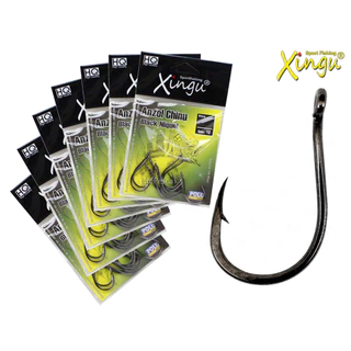 Kit 7 Cartelas Anzol Chinu Black Níquel Xingu Nº 3 ao 9 - 70 Peças em Oferta na Shopee