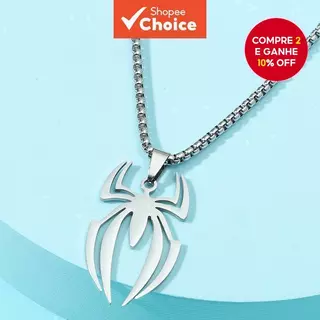 Colar Com Pingente De Aranha Masculino Moda Aço Inoxidável Banhado A Ouro Acessório De Festa Punk em Oferta na Shopee