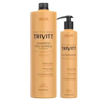Kit Shampoo Pós Química 1Litro + Cauterização Trivitt 300 Ml em Oferta na Shopee